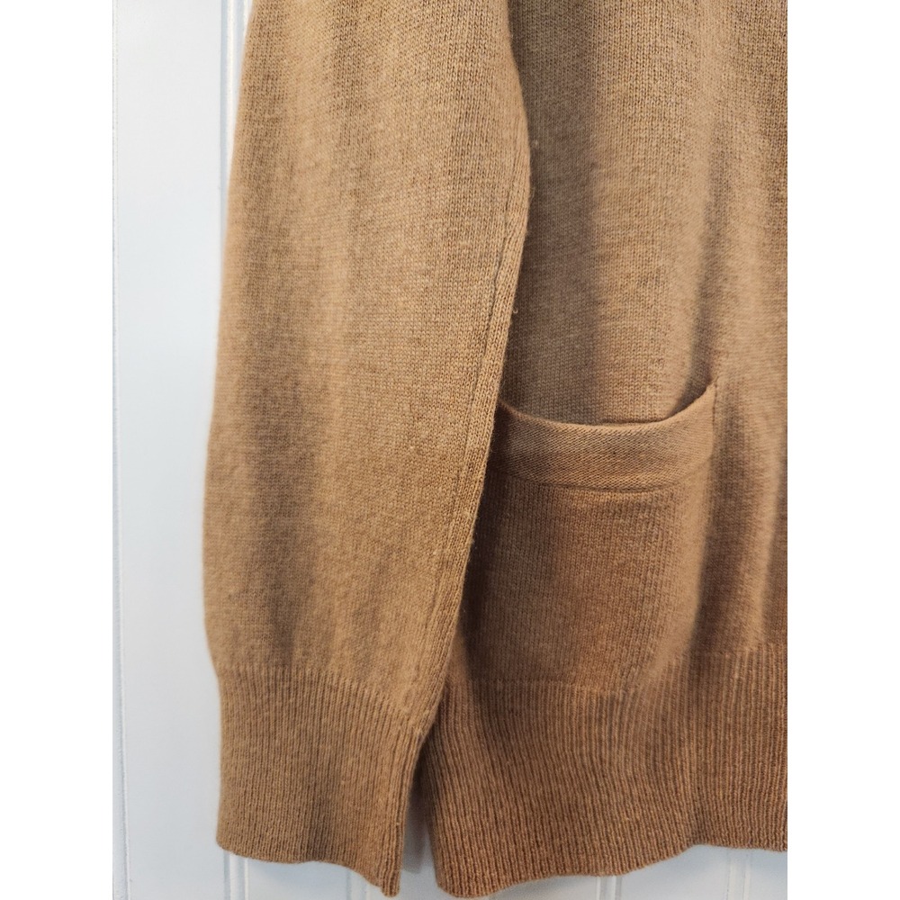 J. Crew Womens Camel Tan Wool Cashmere Blend V-Neck‎ Cardigan Sweater Small Cozy - Picture 5 of 10